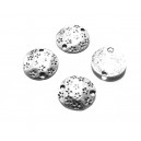 MX149 - Conector rotund cu flori argintiu antic 10mm