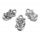 DISPONIBIL 2 BUCATI - MX174 - Charm floare argintiu antic 19*11mm