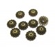 CA77 - (10 buc.) Capacele floare bronz antic 12mm