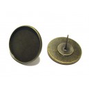 DISPONIBIL 4 PERECHI - BCE09A - (1 pereche) Baza cercei platou bronz antic 20mm