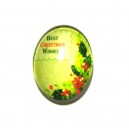 DISPONIBIL 4 BUCATI - CSP25*18mm-A-247 - Cabochon sticla print Craciun 25*18mm
