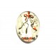 DISPONIBIL 3 BUCATI - CSP25*18mm-A-270 - Cabochon sticla print Craciun 25*18mm