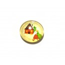 DISPONIBIL 4 BUCATI - CSP12mm-A-526 - Cabochon sticla print Craciun 12mm