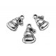 E-CP294 - (30 buc.) Charm caciulita Mos Craciun argintiu antic 16*10mm
