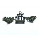 CP128 - (30 buc.) Charm bancuta cu pasarele bronz antic 14*14mm