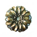 E-CP157 - (20 buc.) Pandantiv floare filigranat bronz antic 48mm