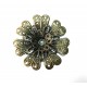 DISPONIBIL 1 SET - E-CP158 - (16 buc.) Pandantiv floare filigranat bronz antic 39mm