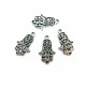 CP261 - (30 buc.) Charm hamsa argintiu antic 23*14mm