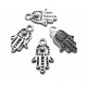 CP262-A - (30 buc.) Charm hamsa argintiu antic 18.5*11mm