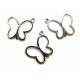 Charm fluture argintiu antic 19.5*17.5mm