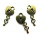 CP403 - (20 buc.) Charm lacat inimioara bronz antic 23*13mm