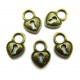 CP404 - (20 buc.) Charm lacat inimioara bronz antic 18*12mm