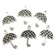 CP442 - (20 buc.) Charm umbreluta argintiu antic 22*16mm