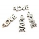 CP456 - (20 buc.) Charm love argintiu antic 22*8mm