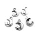 CP473 - (20 buc.) Charm luna si stea argintiu antic 18*12mm