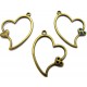 CP499 - (10 buc.) Pandantiv inima bronz antic 36*28mm