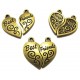 CP514 - (10 seturi) Charm set inimioara Best Friends bronz antic 23*12mm