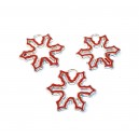 E-CP623 - (10 buc.) Charm emailat argintiu inchis fulg de zapada rosu 25*23mm