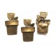 DISPONIBIL 1 SET CU 15 BUCATI - CP96 - Pandantiv floare in ghiveci bronz antic 32*20mm
