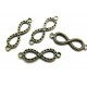 CO117 - (10 buc.) Conector semn infinit bronz antic 32*10mm