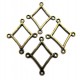 CO122 - (20 buc.) Conector romb bronz antic 23*19mm