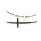 CO141 - (5 buc.) Conector cruce argintiu antic 53*16mm
