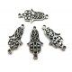 CO158 - (20 buc.) Conector hamsa argintiu antic 25*13mm