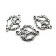 CO161 - (10 buc.) Conector semnul pacii argintiu antic 25*18mm
