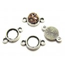 CO309 - Conector baza cabochon argintiu antic 17*11mm/8mm