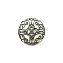 CO33 - Conector rotund argintiu antic 28mm