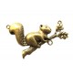CO50 - (3 buc.) Conector veverita bronz antic 63*41mm
