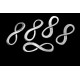 CO68 - (20 buc.) Conector semn infinit argintiu antic 24*9mm 