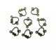 CO84 - (30 buc.) Conector inimioara bronz antic 13*11mm
