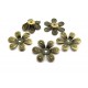 CA33 - (50 buc.) Capacele filigranate floare bronz antic 16mm
