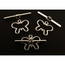 IT09 - Inchizatoare toggle fluture argintiu 21*17mm