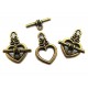 Inchizatoare toggle inimioara bronz antic 21*13mm