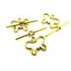 E-IT32 - (10 seturi) Inchizatoare toggle fluture auriu antic 20*17mm