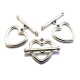 IT35 - Inchizatoare toggle inimioara argintiu antic 20*20mm