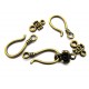 E-IH08 - (10 seturi) Inchizatoare carlig bronz antic 24*11mm