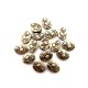 DI14 - (30 buc.) Distantier oval flori bronz antic 12*9mm