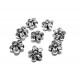DI44 - (30 buc.) Distantier floare argintiu antic 10mm