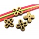 DI85C - (20 buc.) Distantier slide floare bronz antic 13*13mm