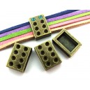 Distantier slide dreptunghi bronz antic 18*13mm