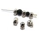 DI213 - Distantier skull argintiu inchis 8*5mm