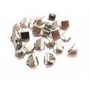 (10 buc.) Capat organza argintiu inchis 8*6mm