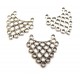 E-CH57 - (30 buc.) Chandelier triunghi argintiu antic 23.5*23.5mm