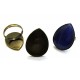 E-BI76 - (20 buc.) Baza inel reglabila bronz antic platou lacrima 25*18mm