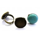 BI82 - Baza inel reglabila bronz antic platou 20mm 