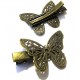 E-AGR56 - (30 buc.) Agrafa clips fluture bronz antic 38*27mm