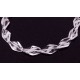 DISPONIBIL 19 BUCATI - MSXX-40 - Margele sticla romb rasucit clear cu insertii roz pal 16*10mm